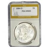 1884-O Morgan Silver Dollar PGA MS65