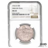 1934-D Oregon Trail Half Dollar NGC MS65