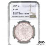 1887 Morgan Silver Dollar NGC MS66