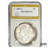 1881-S Morgan Silver Dollar PGA MS67 PL