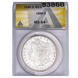 1886 Morgan Silver Dollar ANACS MS64