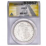 1900 Morgan Silver Dollar ANACS MS63