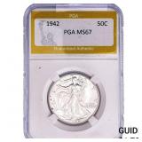 1942 Walking Liberty Half Dollar PGA MS67