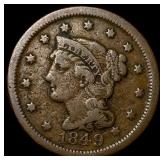 1849 Braided Hair Large Cent HIGH GRADE