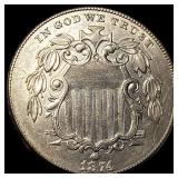 1874 Shield Nickel CLOSELY UNCIRCULATED