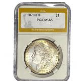 1878 8TF Morgan Silver Dollar PGA MS65
