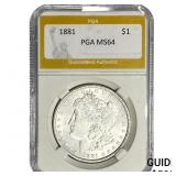 1881 Morgan Silver Dollar PGA MS64