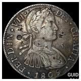 1809 Colonial Spain Silver 8 Reales Chopmarks NEAR