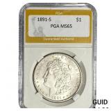 1891-S Morgan Silver Dollar PGA MS65