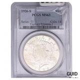 1926-S Silver Peace Dollar PCGS MS63