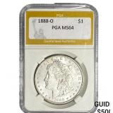 1888-O Morgan Silver Dollar PGA MS64