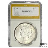 1927 Silver Peace Dollar PGA MS65