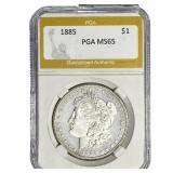 1885 Morgan Silver Dollar PGA MS65