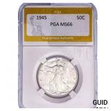 1945 Walking Liberty Half Dollar PGA MS66