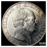 1859 Prussia Silver 1 Thaler UNCIRCULATED