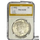 1922 Silver Peace Dollar PGA AU58