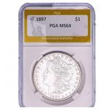 1897 Morgan Silver Dollar PGA MS64