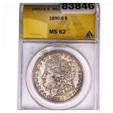1890-S Morgan Silver Dollar ANACS MS62