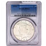 1934 Silver Peace Dollar PCGS MS62