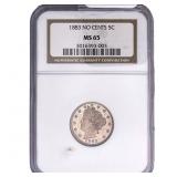 1883 Liberty Victory Nickel NGC MS65 No Cents