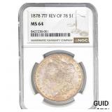 1878 Rev. 1878 Morgan Silver Dollar NGC MS64