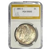 1881-S Morgan Silver Dollar PGA MS65