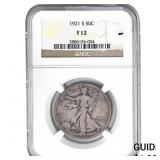 1921-S Walking Liberty Half Dollar NGC F12