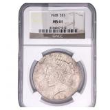 1928 Silver Peace Dollar NGC MS61