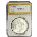 1921 Morgan Silver Dollar PGA MS66