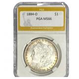1884-O Morgan Silver Dollar PGA MS66