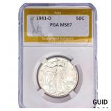 1941-D Walking Liberty Half Dollar PGA MS67