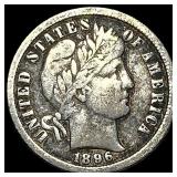 1896-O Silver Barber Dime LIGHTLY CIRCULATED