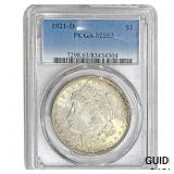 1921-D Morgan Silver Dollar PCGS MS63