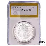 1881-S Morgan Silver Dollar PGA MS67 PL
