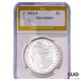 1891-S Morgan Silver Dollar PGA MS63+