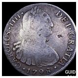 1798 Colonial Spain Silver 8 Reales Chopmarks NEAR