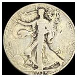 1938-D Silver Walking Liberty Half Dollar  NICELY