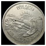1964 Egypt Silver 50 Piastres UNCIRCULATED