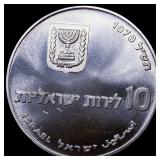 1970 Israel Silver 10 Lirot UNCIRCULATED