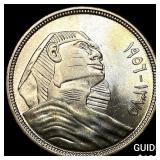 1956 Egypt Silver 20 Piastres UNCIRCULATED