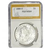 1888-O Morgan Silver Dollar PGA MS64