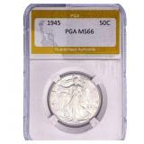 1945 Walking Liberty Half Dollar PGA MS66