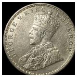 1918 British India Silver 1 Rupee  UNCIRCULATED