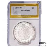 1888-O Morgan Silver Dollar PGA MS65