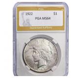 1922 Silver Peace Dollar PGA MS64