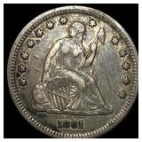 1861 Seated Liberty Quarter NEARLY  UNCIRCULATED