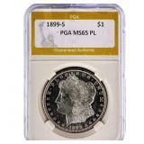 1899-S Morgan Silver Dollar PGA MS65 PL
