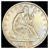 1858-O Silver Seated Liberty Half Dollar  CLOSELY