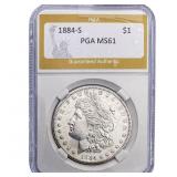 1884-S Morgan Silver Dollar PGA MS61