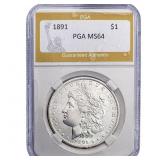1891 Morgan Silver Dollar PGA MS64